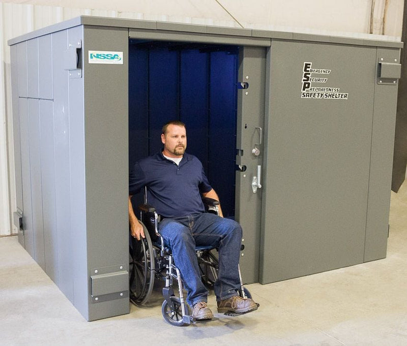 Swisher ESP Safety Shelter – Wheelchair Accessible, 20-Person Private / 12-Person Business 