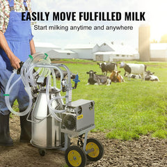 25L Electric Milking Machine I 5-8 Cows per Hour I 0.55KW 1680 RPM Milking Equipment For Cows and Goat