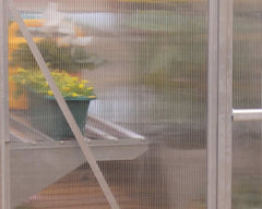 Palram - Canopia | Bella Greenhouse 8 Ft Wide - Silver With 6mm Twin-wall Polycarbonate Glazing