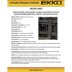 EKKO Stacker EB13ES-145Li