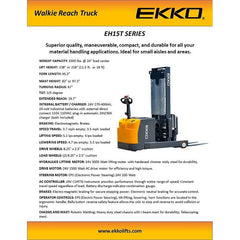 EKKO Reach Truck EH15TH