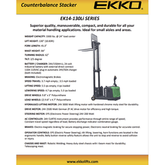 EKKO Stacker EK14-130Li