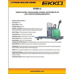 EKKO Pallet Jack EP30A-LI