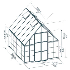 Palram - Canopia | Balance Greenhouse Kit With Clear 0.8mm Polycarbonate Glazing