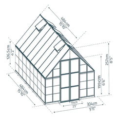 Palram - Canopia | Balance Greenhouse Kit With Clear 0.8mm Polycarbonate Glazing