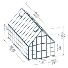 Palram - Canopia | Balance Greenhouse Kit With Clear 0.8mm Polycarbonate Glazing