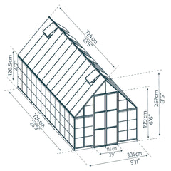 Palram - Canopia | Balance Greenhouse Kit With Clear 0.8mm Polycarbonate Glazing