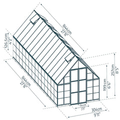 Palram - Canopia | Balance Greenhouse Kit With Clear 0.8mm Polycarbonate Glazing