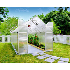Palram - Canopia | Essence Greenhouse Kit - Silver With 4mm Twin-wall Polycarbonate Glazing