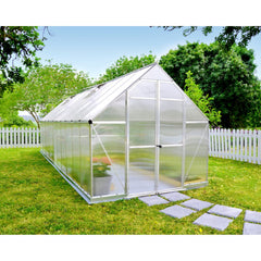 Palram - Canopia | Essence Greenhouse Kit - Silver With 4mm Twin-wall Polycarbonate Glazing