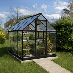 Palram - Canopia | Hybrid 6x8 ft - Black Frame With Polycarbonate Hybrid Panels