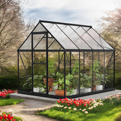 Palram - Canopia | Hybrid 6x8 ft - Black Frame With Polycarbonate Hybrid Panels