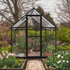 Palram - Canopia | Hybrid 6x8 ft - Black Frame With Polycarbonate Hybrid Panels