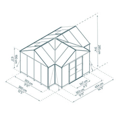 Palram - Canopia | 12x15 Ft Triomphe Chalet Greenhouse