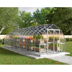 Palram - Canopia | Bella Greenhouse 8 Ft Wide - Silver With 6mm Twin-wall Polycarbonate Glazing