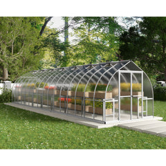 Palram - Canopia | Bella Greenhouse 8 Ft Wide - Silver With 6mm Twin-wall Polycarbonate Glazing