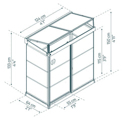 Palram - Canopia | Ivy 4x2 ft. Mini Greenhouse Kit - Black Frame with Clear Polycarbonate Glazing - JUNE PROMOTION