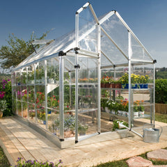 Palram - Canopia | Snap & Grow Greenhouse Kit - 6ft Wide - Silver With 0.8mm Polycarbonate Glazing