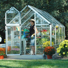 Palram - Canopia | Snap & Grow Greenhouse Kit - 6ft Wide - Silver With 0.8mm Polycarbonate Glazing