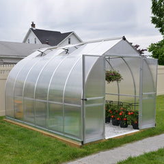 Palram - Canopia | Bella Greenhouse 8 Ft Wide - Silver With 6mm Twin-wall Polycarbonate Glazing