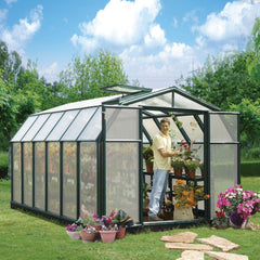 Palram - Canopia | Hobby Gardener Greenhouse Kit - 8 Ft Wide - Green With 6mm Twin-wall Polycarbonate Glazing