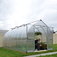 Palram - Canopia | Bella Greenhouse 8 Ft Wide - Silver With 6mm Twin-wall Polycarbonate Glazing