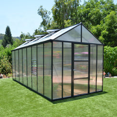 Palram - Canopia | Glory Premium Greenhouse Kit 8 Ft Wide - Gray With 10mm Twin-wall Polycarbonate Glazing