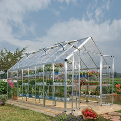 Palram - Canopia | Snap & Grow Greenhouse Kit - 8 Ft Wide - Silver With 0.8mm Polycarbonate Glazing