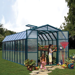 Palram - Canopia | Grand Gardener Greenhouse Kit - 8 Ft Wide - Green - 6mm Twin-wall Polycarbonate Glazing