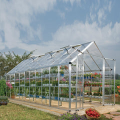 Palram - Canopia | Snap & Grow Greenhouse Kit - 8 Ft Wide - Silver With 0.8mm Polycarbonate Glazing