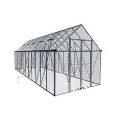 Palram - Canopia | Snap & Grow Greenhouse Kit - 8 Ft Wide - Silver With 0.8mm Polycarbonate Glazing