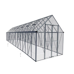 Palram - Canopia | Snap & Grow Greenhouse Kit - 8 Ft Wide - Silver With 0.8mm Polycarbonate Glazing