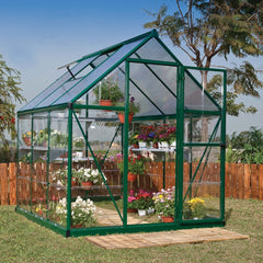 Palram - Canopia | Hybrid Greenhouse Kit - Silver With 0.8mm Polycarbonate Glazing