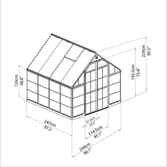 Palram - Canopia | Balance Greenhouse Kit With Clear 0.8mm Polycarbonate Glazing