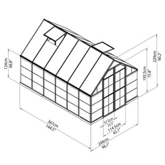 Palram - Canopia | Balance Greenhouse Kit With Clear 0.8mm Polycarbonate Glazing