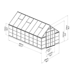 Palram - Canopia | Balance Greenhouse Kit With Clear 0.8mm Polycarbonate Glazing