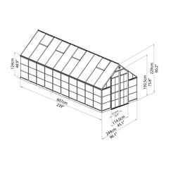 Palram - Canopia | Balance Greenhouse Kit With Clear 0.8mm Polycarbonate Glazing