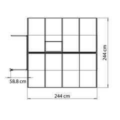 Palram - Canopia | Bella Greenhouse 8 Ft Wide - Silver With 6mm Twin-wall Polycarbonate Glazing