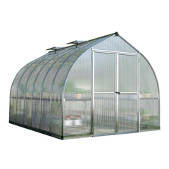 Palram - Canopia | Bella Greenhouse 8 Ft Wide - Silver With 6mm Twin-wall Polycarbonate Glazing