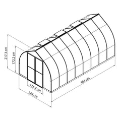 Palram - Canopia | Bella Greenhouse 8 Ft Wide - Silver With 6mm Twin-wall Polycarbonate Glazing
