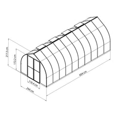 Palram - Canopia | Bella Greenhouse 8 Ft Wide - Silver With 6mm Twin-wall Polycarbonate Glazing