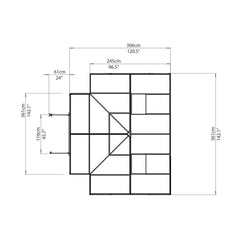 Palram - Canopia | 12x10 Ft Chalet Greenhouse Kit - Gray With 0.8mm Polycarbonate Glazing