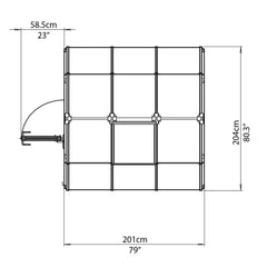 Palram - Canopia | EcoGrow Greenhouse Kit - 6 Ft Wide - Green With 6mm Twin-wall Polycarbonate Glazing