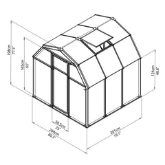 Palram - Canopia | EcoGrow Greenhouse Kit - 6 Ft Wide - Green With 6mm Twin-wall Polycarbonate Glazing