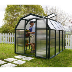 Palram - Canopia | EcoGrow Greenhouse Kit - 6 Ft Wide - Green With 6mm Twin-wall Polycarbonate Glazing