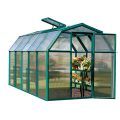 Palram - Canopia | EcoGrow Greenhouse Kit - 6 Ft Wide - Green With 6mm Twin-wall Polycarbonate Glazing