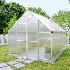 Palram - Canopia | Essence Greenhouse Kit - Silver With 4mm Twin-wall Polycarbonate Glazing