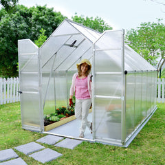 Palram - Canopia | Essence Greenhouse Kit - Silver With 4mm Twin-wall Polycarbonate Glazing