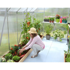 Palram - Canopia | Essence Greenhouse Kit - Silver With 4mm Twin-wall Polycarbonate Glazing