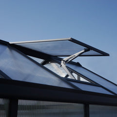 Palram - Canopia | 6x8 Ft Glory Greenhouse Kit - Gray With 10mm Twin-wall Polycarbonate Glazing
